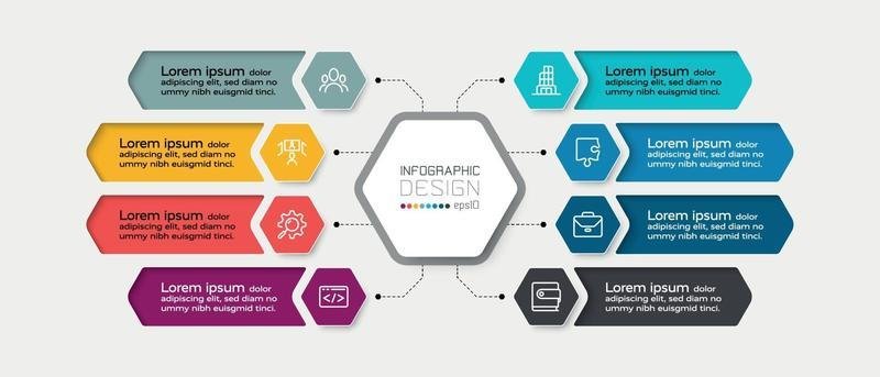 hexagonal-diagrams-showing-results-of-work-work-procedures-and-planning-infographic-design-vector