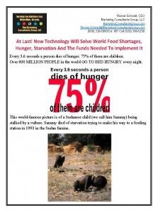 Marketing Consultants Group LLC Announces Pre-IPO Investment Opportunity, New Technologies To Solve World Hunger Problem